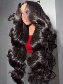13x4 Body Wave Lace Front Wigs Human Hair 250% Density 24 Inch HD Lace Front Wigs Human Hair Pre Plucked Glueless Wigs Human Hair For Women Frontal Wigs With Baby Hair Natural Color - Natural Black - 查看 1
