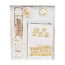 SMK Ceremonias Kit Vela Primera Comunión 18 Virgen Guadalupe con Encaje Fino, Rosario Dorado, Biblia Latinoamericana y Limosnero - 1PC - Ver 3