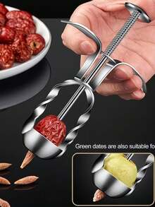 1pc Stainless Steel Fruit Pitter, Handheld Olive Pitter, Easy Push Pitting Tool, Suitable For Restaurant And Home Use Kitchen Gadget - Multicolor - View 9