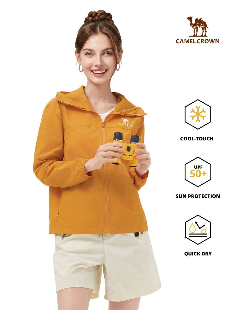 CAMEL CROWN Women's Outdoor Sun Protection Jacket, UV Protection, Water-Repellent, Cooling, Moisture-Wicking And Quick-Drying. Spring/Summer Style. Unisex Design. - Sunflower - View 1