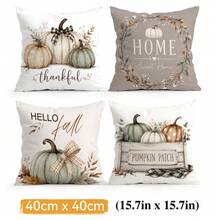 4pcs/1pc Off-White Pumpkin Autumn Pattern Pillow Case Without Insert, Single-Sided Printed Pillow Case, Suitable For Living Room Bedroom Home Decor, All-Season Pillow Case - Multicolor - View 17