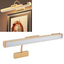 40cm Magnetic Wall Picture Light With Adjustable Color Temperature And Brightness, Rechargeable 10w LED With Remote Control For Paintings, Posters, Mirrors, Portraits - Gold - View 10
