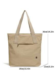 Daily Minimalist Men's Large Capacity Multifunctional Versatile Tote Bag Handbag Shoulder Bag College Student School Bag,Beach Bag,Y2k - Khaki - View 2