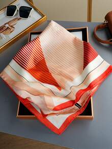 1件新款印花絲巾 奢華花卉絲巾 熱門 70*70cm 正方形絲巾 27.56英吋正方形絲巾 女士頭巾 全季節印花圍巾 時尚披肩 休閒聚酯纖維 (聚酯纖維) - 彩色 - 查看 1