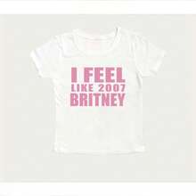 Top corto vintage estilo Y2K de los 2000 con estampado de letras, camiseta casual de manga corta, estilo sexy y atrevido, ropa ajustada de verano para mujer. - Negro - Ver 7
