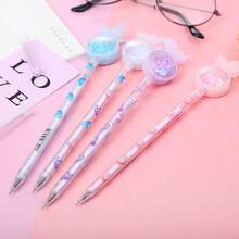 4pcs Creative Sequin Butterfly Gel Pens, Cartoon Student Pens, Learning Stationery Office Water-Based Signature Pens - Multicolor - View 1