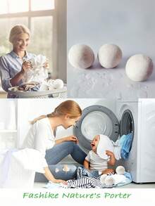 1/2/3pcs Solid Color Wool Dryer Balls, Premium Natural Wool Dryer Balls, Replace Dryer Sheets And Fabric Softener, Anti-Static Dryer Balls For Clothes, Reusable Softening Balls, Washing Machine Accessories - Multicolor - View 8
