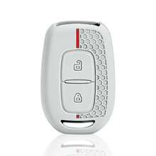 2-Button Remote Key Fob Silicone Protective Cover Compatible With Renault Kwid, Traffic Symbol, Dacia Sandero, Logan, Duster (2016, 2017, 2018 Models) - GRAY - View 1