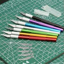 suli Non-Slip Craft Engraving Knife Set Metal Handle Sculpture Cutter With Spare Blades Practical Hand Tool For DIY Leather Paper - Multicolor - View 7