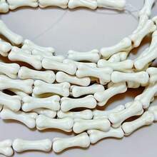 20Pcs Realistic Bone Beads, White Synthetic Stone Charms For DIY Gothic Jewelry, Halloween Crafts & Keychains - 20 Items - View 3