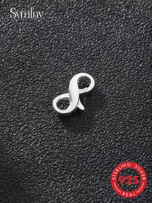 SYMFNY 1 pieza Conector de joyería con símbolo de infinito de plata de ley 925, extensor de pulsera, accesorio DIY - Hebilla en forma de 8 - Ver 4