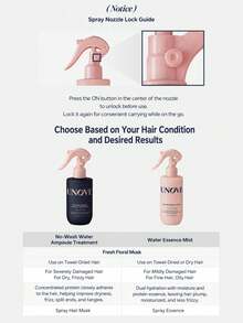 UNOVE Water Essence Spray Soft Floral Scent 200ml / Suitable For Dry, Brittle, Damaged Hair. Protein Water Mist Spray, Creates Fresh And Soft Texture, Can Be Used Anytime And Anywhere, Creates Fresh And Soft Hair - Tender Bloom 200ml - View 9