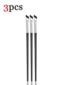 9/7/3 Stücke gewinkelte Lidschatten-Make-up-Pinsel, ultradünne weiche Borsten, einfach perfekten Eyeliner zeichnen, Präzisions-Detailpinsel für die Augen, geeignet für flüssige und Gel-Eyeliner-Stifte, unverzichtbare Wahl für Anfänger, Lidschattenpinsel - Schwarz - Übersicht 9