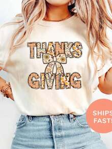 Cute Thank You T-Shirt, Gratitude T-Shirt, Autumn Sweatshirt, Fall Season T-Shirt, Thanksgiving T-Shirt, Warm Seasonal Sweater - 白色 005 - 查看 1
