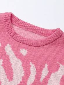 1 buah Sweater Kasual Lengan Panjang Leher Bulat dengan Detail Motif untuk Anak Laki-laki Usia 1-12 Tahun - Berwarna merah muda - View 6