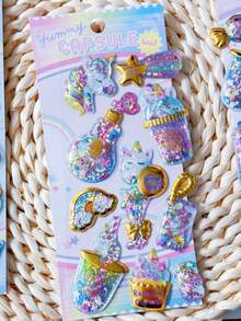 Bubble Shiny Stickers Mini Japanese New Cartoon 3D Embossed Stickers Scrapbook DIY Decoration Diary Stationery Study Cute Stickers - Multicolor - View 12