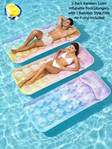 1 pieza Flotador inflable de piscina de verano, material de PVC, patrón de cielo estrellado con lentejuelas hueco, cama flotante inflable, balsa de piscina inflable, adecuado para fiesta de piscina de vacaciones, bomba de aire aleatoria incluida - Cama flotante en cueva de cielo estrellado - Ver 22