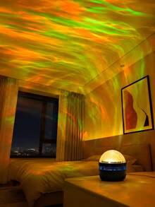 Romantic Star/Wave/Aurora Projection Lamp With Remote Control, Type-C Powered, Thickened Lamp Shade, Projecting Dreamy Colorful Lights, Suitable For Home, Parties, Birthday Gifts, Bedroom Decor - Multi-color light - View 10