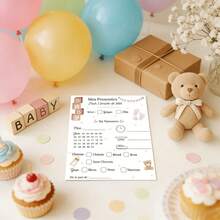 10/30 Pcs French-Themed Baby Shower Game Cards For Gifts, Designed For Decoration And Activities During Gender Reveal Celebrations And Showers - Multicolor - View 5