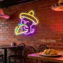 1PC Neon Sign Tacos Open , USB Powered Mexican Food Wall Decor Light For Taco Shop, Restaurant & Bar, Eye-Catching Open Sign For Business & Home Kitchen Decor - Multi-color light - View 1