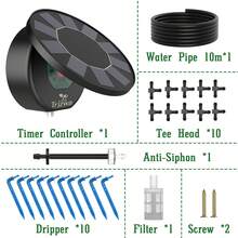 Angle Adjustable Solar Panel Timed Drip Irrigation Kit 1500mAh Battery Programmable Watering Cycles Water Saving Auto Irrigation Set For Balcony Backyard Vacation Plant Care - A - View 7