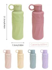 1pc Personalized Customization Name Silicone Training Cup Portable Flip Lid Water Cup Daily Use Feeding Accessory Water Bottle, Birthday Gift - Multicolor - View 11
