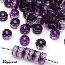 beadia 30-60g Perles d'espacement en verre transparent bicolore de 6mm, perles d'espacement de diverses couleurs pour la fabrication de bijoux DIY bracelets colliers boucles d'oreilles - perle - Voir 11
