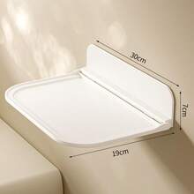 Estantería de almacenamiento plegable sin taladro, estantería de almacenamiento plegable montada en la pared, estantería para el baño, estantería para la cama, estantería para el teléfono, estantería de almacenamiento sin taladro para el dormitorio, estantería para el decodificador, baño - Blanco - Ver 6