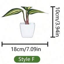 1 件/6 件迷你盆栽仿真植物组合 - 适用于家居桌面装饰、情人节、礼物 - 彩色 - 查看 14