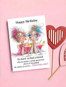 1pc "Big Sister & Little Sister" Sisterhood Card With Envelope, A Heartfelt Gift For Sisters To Celebrate Lifelong Sisterhood, Suitable For Birthdays And Special Moments, Blank Inside - Soul Sisters - View 1