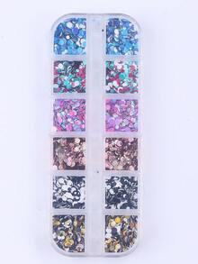 12 Raster/Box Holografische runde Pailletten Nageldekoration schillernde funkelnde runde Flocken für Blumenblütenmuster DIY Salon Maniküre Designs, ideal für Dates, Hochzeiten, Urlaub und tägliche Nagelkunst Zubehör Nagelbedarf Nagelcharms - Verschiedenfarbig - Übersicht 10