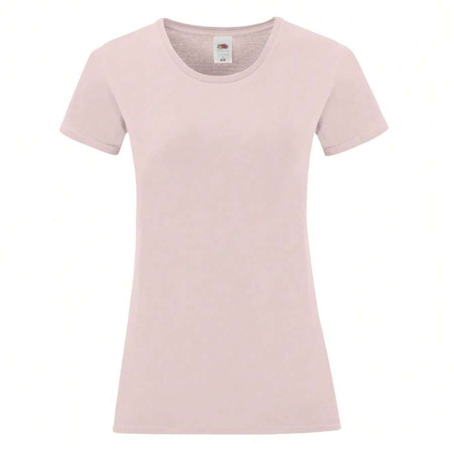 Fruit Of The Loom Womens/Ladies Iconic 150 T-Shirt - 粉紅玫瑰 - 查看 1