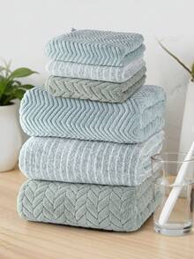 3/6pcs|Mixed Towel Set - Face Towel Set - Size 26.56x55.12inch/70x140cm, 13.78x29.53inch/35x75cm - Coral Fleece Material Soft Skin-Friendly Absorbent Quick-Drying - Easy To Dry No Shedding No Fading - With Hanging Ring Convenient For Drying - Essential Daily Home Set - Unisex All Season - Suitable For Bathroom, Kitchen, Bedroom, Pool, Sauna, Gym, Living Room, Hotel, Travel, Christmas Gift, Back To School And Other Scenarios - Multicolor - View 20