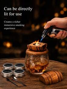 雞尾酒煙燻器 威士忌紅酒水果利口酒煙燻木屑 雞尾酒工具吧台用品套裝 - A - 查看 3