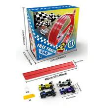 Dual Track Racing Toy (4m Long), New DIY Dual Track Racing Set With Soft Track, Children's Racing Car, Visual And Hands-On Brain Development, Birthday Gift, Christmas Gift, Boys And Girls Early Education STEM Toy, Halloween And Christmas Gift - Multicolor - View 5