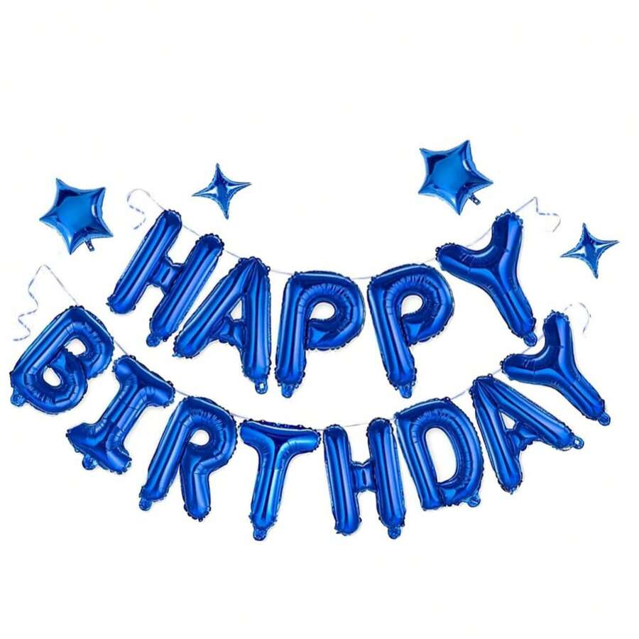 kumozawa 13pcs/Set 16 Inch Rainbow Color "Happy Birthday" Party Balloon (Straws Not Included)