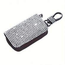 An Elegant And Compact Key Case With Diamonds, Offering Protection And A Modern Touch To Your Vehicle's Interior. - [White] - View 1