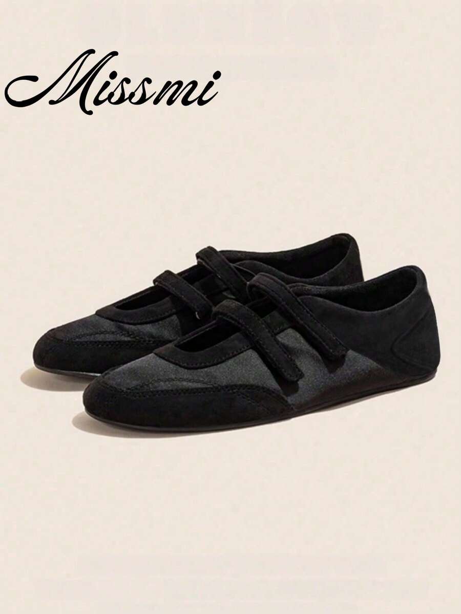 2025 Spring Retro Red Versatile Hook And Loop Mary Jane Shoes, Fall, Autumn, Women Casual Round Toe Flat Leather Shoes,Ballet
