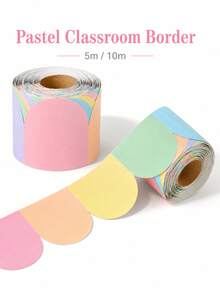 Colorful Bohemian Rainbow Border: 32.8ft Self-Adhesive Removable Wall Decor, Suitable For Chalkboards, Bulletin Boards, Schools, Homes, Offices, Back To School Season, School Opening Party Decorations, Campus Decorations, Teacher's Office Decorations - Multiple Styles - View 1