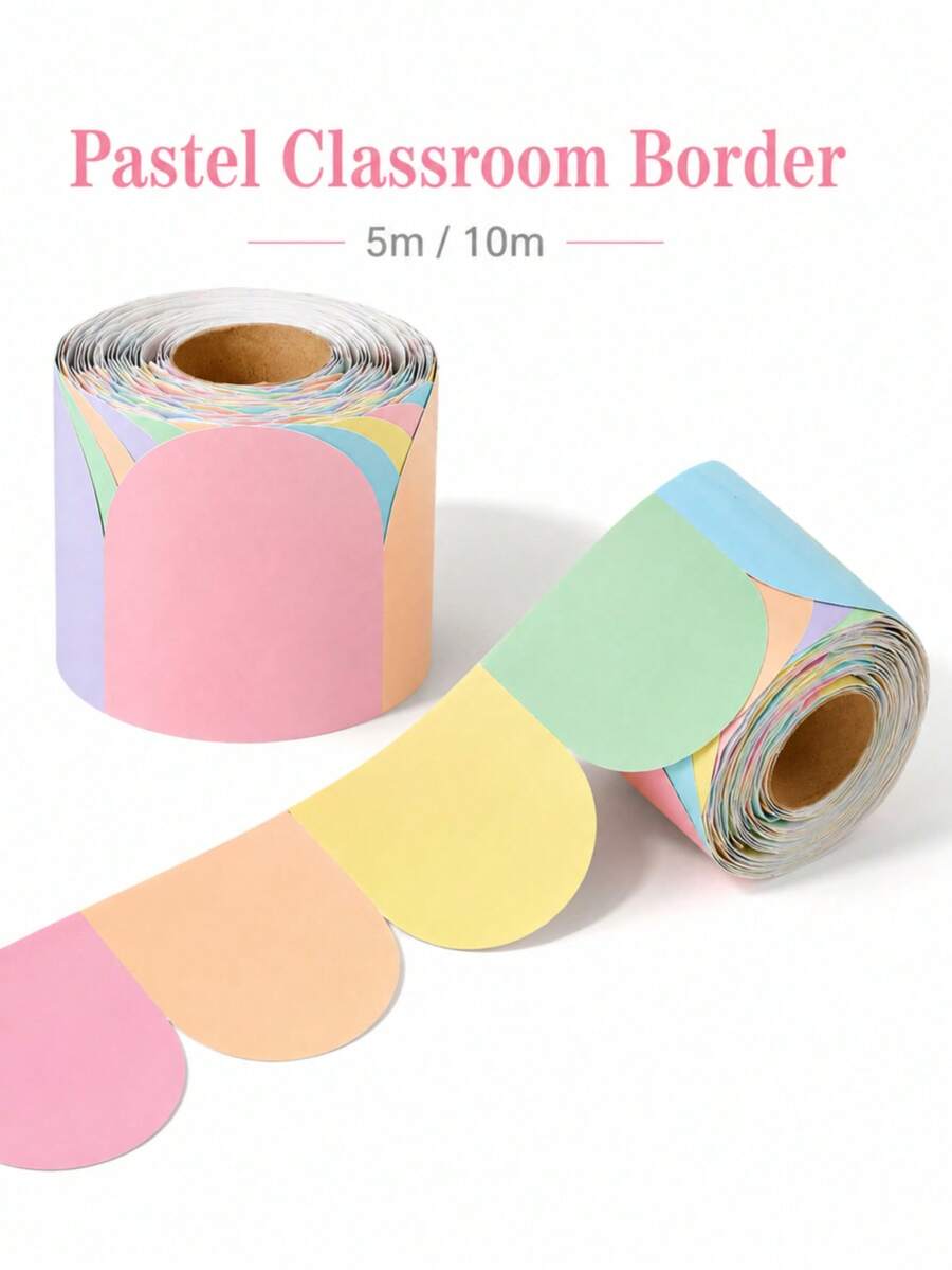 Colorful Bohemian Rainbow Border: 32.8ft Self-Adhesive Removable Wall Decor, Suitable For Chalkboards, Bulletin Boards, Schools, Homes, Offices, Back To School Season, School Opening Party Decorations, Campus Decorations, Teacher's Office Decorations - Multiple Styles - View 1