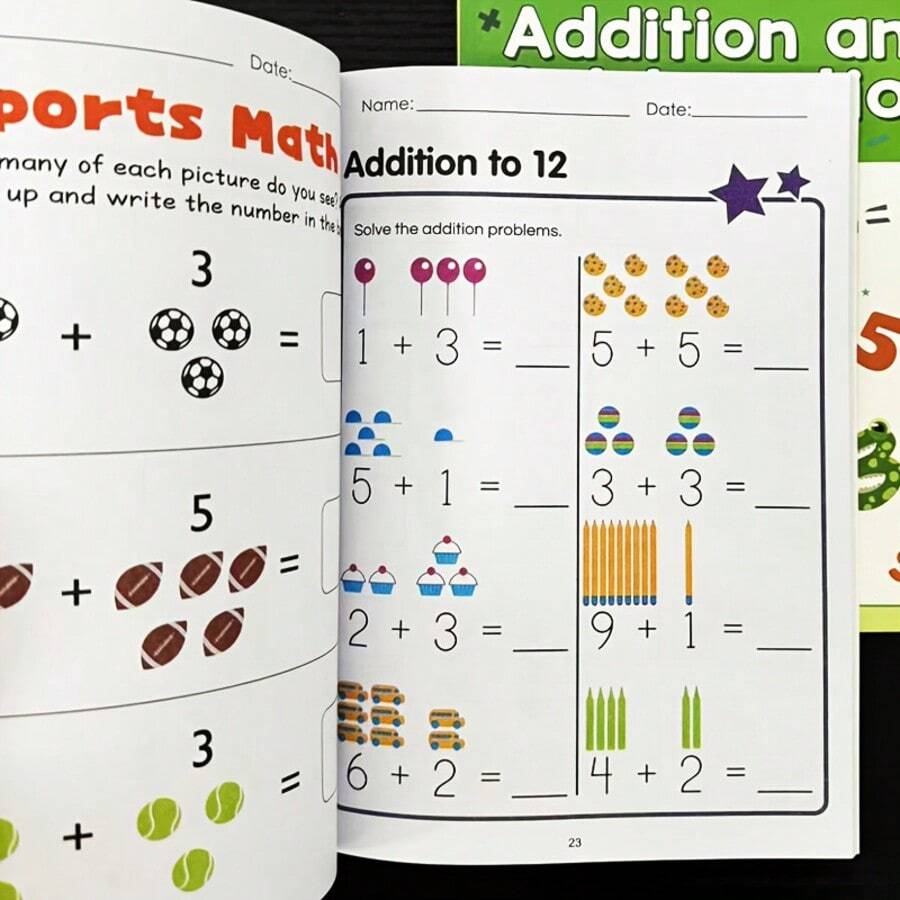 1Pc Addition Subtraction Within 10 Suitable For Children Aged 3-8 Oral Arithmetic Workbook, Preschool Mathematics Workbook, Formula Decomposition Calculation Book, Fun Arithmetic Problem Book - Multicolor - View 1