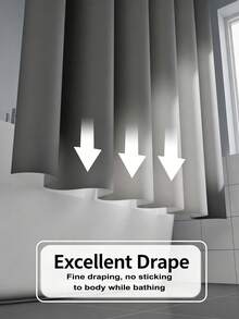 Solid Color Thickened Waterproof Bathroom Shower Curtain Set, No-Drill Installation, Hotel Dorm Shower Curtain Window Curtain Door Curtain - Grey - View 5