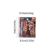 10 Sheets/Bag Sticker Pack, Weaving Words Series English Letter Theme Stickers, Scrapbook Supplies Notebook Accessories, For Decorating Cards, Photo Frames, Computers, Phone Cases, Water Bottles, Junk Journals, Pencil Cases, Suitcases, Desktop Decoration Stickers - Sticker - View 3