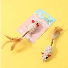 Juguetes para gatos de entrega aleatoria que incluyen ratón de cuerda de sisal, juguetes de plumas, proporcionan felicidad y alivian el aburrimiento de los gatos, regalos aleatorios incluidos - Ver 8