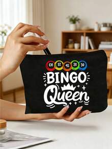 "Bingo" Buchstaben-Muster Reise-Kulturbeutel, Cartoon Spaß Multifunktionale Segeltuchtasche, Ladegerät Aufbewahrungstasche, Reise-Make-up Essential Tasche: Damen Reise-Essential Tasche, Unisex Reißverschluss Tasche, Kosmetik, Make-up und leichte Reise-Essentials, perfekt für Teenager, Geburtstag und Reise-Accessoires, Feiertagsgeschenk, Muttertagsgeschenk - Verschiedenfarbig - Übersicht 11