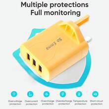 So Emma 3pcs Candy Color Mobile Phone USB UK Plug Charger, Portable Wall Charger - UK Plug(220-240V) - View 9
