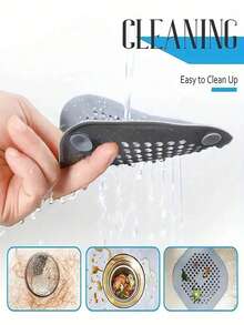 1pc Silicone Square Drain Cover With Suction Cup, Hair Catcher Filter To Prevent Bathroom And Kitchen Drain Clogging, Suitable For Bathtub And Shower, Home Bathroom Decor, Back To School Supplies - Multicolor - View 7