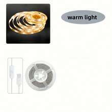 1pc USB Flexible LED Light Strip With Button Switch, Self-Adhesive Tape LED Light, Warm White/White Light, Indoor Room Decoration Light, Suitable For Bedroom, Vanity Mirror, Kitchen, Living Room, Wardrobe Home Decor - White - View 18