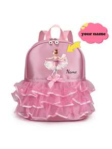 Personalized Custom Back To School Mini Casual Backpack, Simple And Exquisite Design, Versatile And Practical. Solid Color Design Accented With Bows And Lace Trim, Decorated With Ballet Style Patterns. Perfect For Daily Use, Outings, Shopping And School. Also A Great Birthday Or Back To School Gift. - Multicolor - View 19