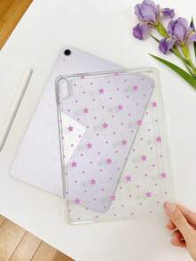 1個 TPU 軟殼紫色星星圖案彩繪平板保護殼，適用於 iPad 10.2/10.5/Air4/Air5/10.9/Pro 11"/10代/Air 11-In.(M2)-2024/Pro11-In.(M4)-2024/Air 11-Inch (M3) 2025/(A16) 11吋 11代/Galaxy Tab A7 10.4吋/A8，清新趣味個性化透明保護單殼，無筆槽，筆僅供展示不含在內，輕量超薄軟殼 - 彩色 - 查看 4
